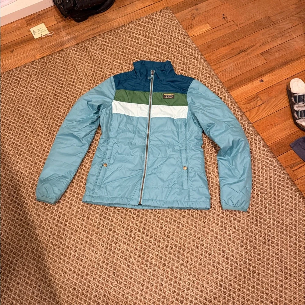 L.L. Bean Teal and Green Quilted Jacket Women’s Size XS - Picture 3 of 5